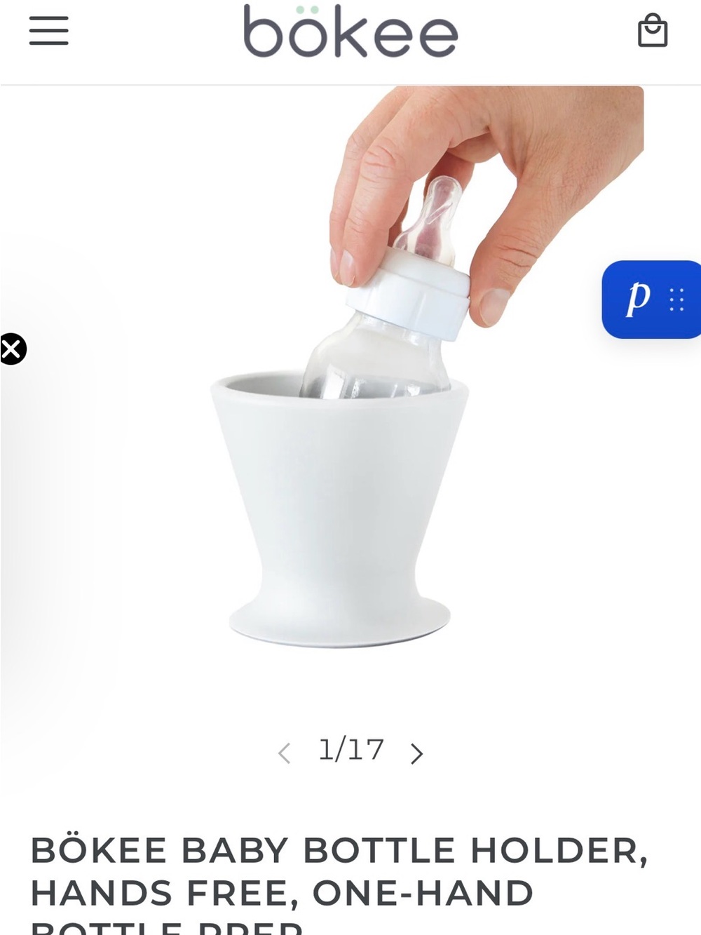 White Baby Bottle Holder - Hands-Free One-Hand Bottle Grip